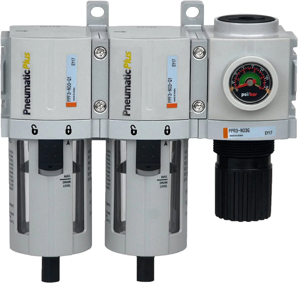 Microns Regulator, - Small Particle) Coalescing Micron Filter Air Filter, Air Air 3/8" Bowl, Oil (0.3 - Compressed (5 Dryer Dust) & Particulate & Compressed Air Pressure Drain System - NPT Manual