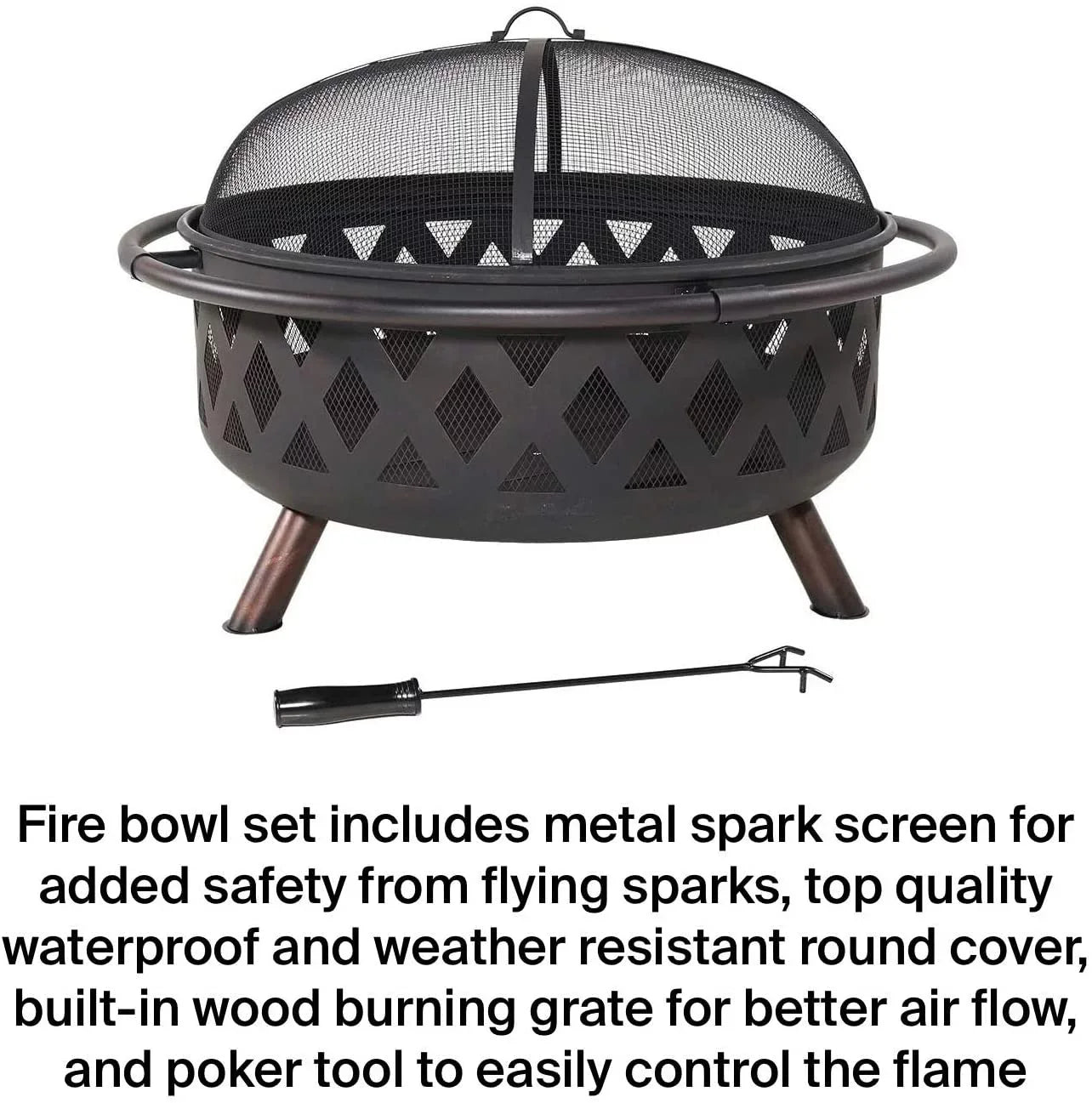 Grill And Zoey Pit Wood Portable Steel fabric Fire Burning Pit