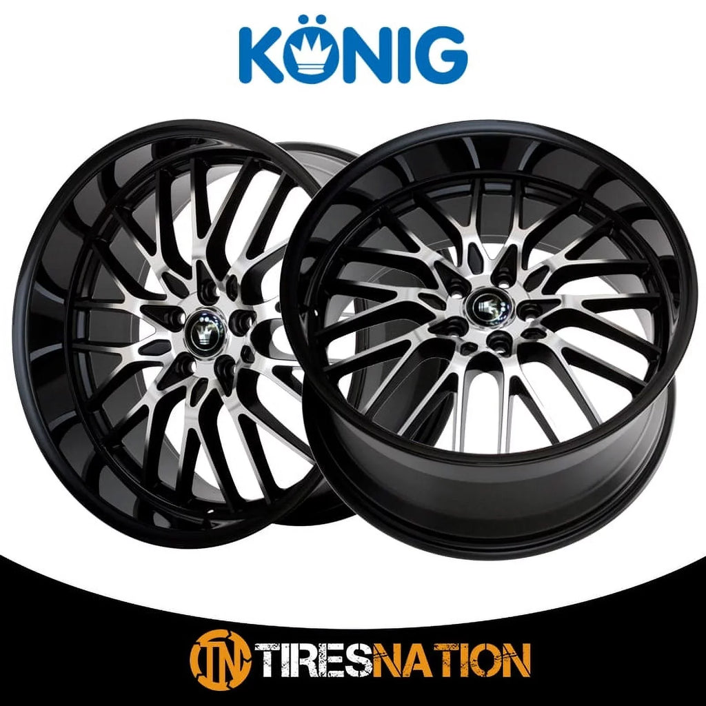 5x112 Wheel 17x8 With 16MB Face Konig Lace Black Gloss +45et Machined
