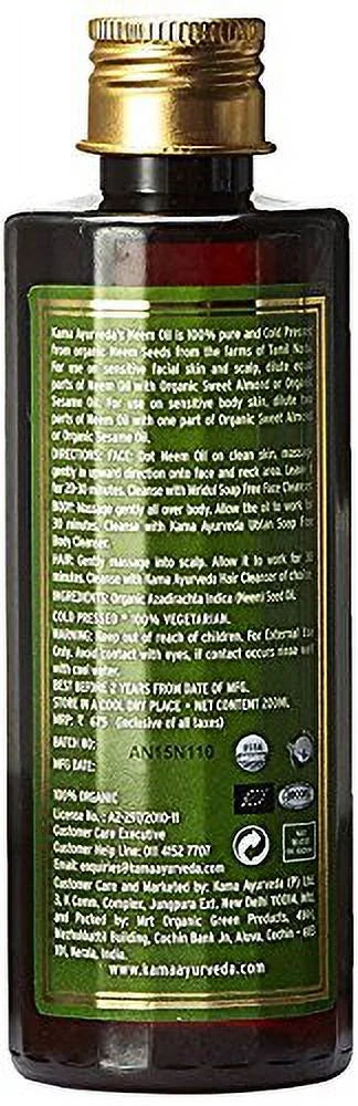Organic Oil, Ayurveda 200ml Kama Neem
