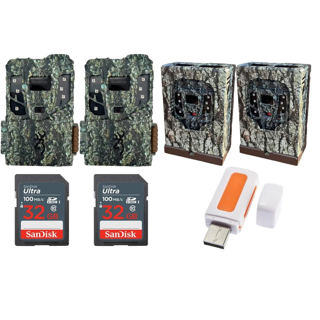 Pro Bundle (2-Pack) Extreme Camera with Scout Max Security HD Browning Box Cellular Defender Trail