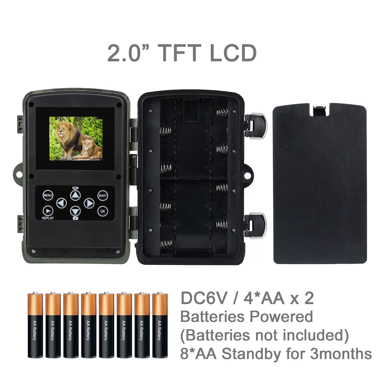 Monitor with Wildgame with Camera IR Wildlife TF HC-812A Monitors Hunting Hunting 36MP 4K Camera Night Trail Trail LED Waterproof Trail Card 32GB Vision SuntekCam