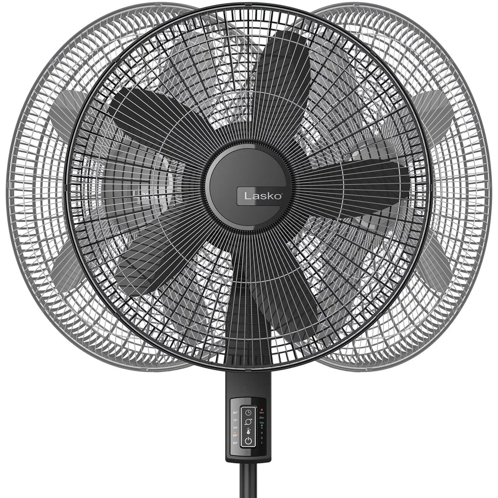 Pedestal Black with Elite Thermostat, Control Adjustable Fan Lasko Remote Blade and Quiet Collection