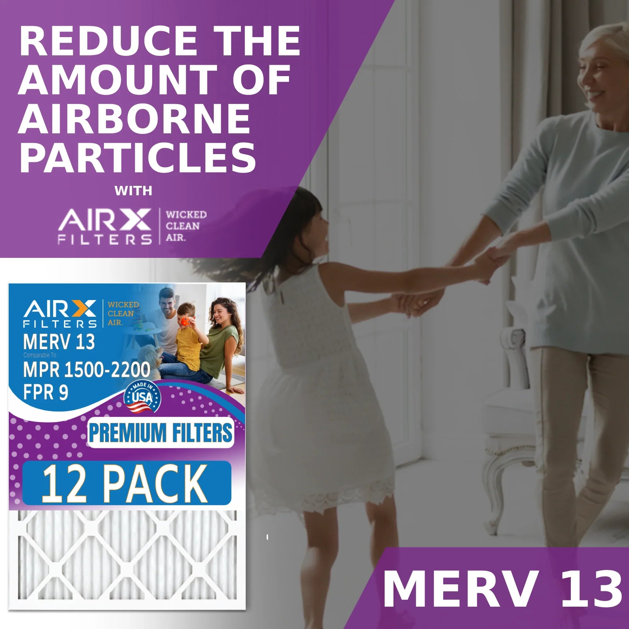 MPR Air 18x24x2 13 - of 9 - Filters FILTERS USA Made 2200 Furnace Pack CLEAN Comparable Rating, FPR 1500 Filter by WICKED MERV to AIRX & in 12 AIR.