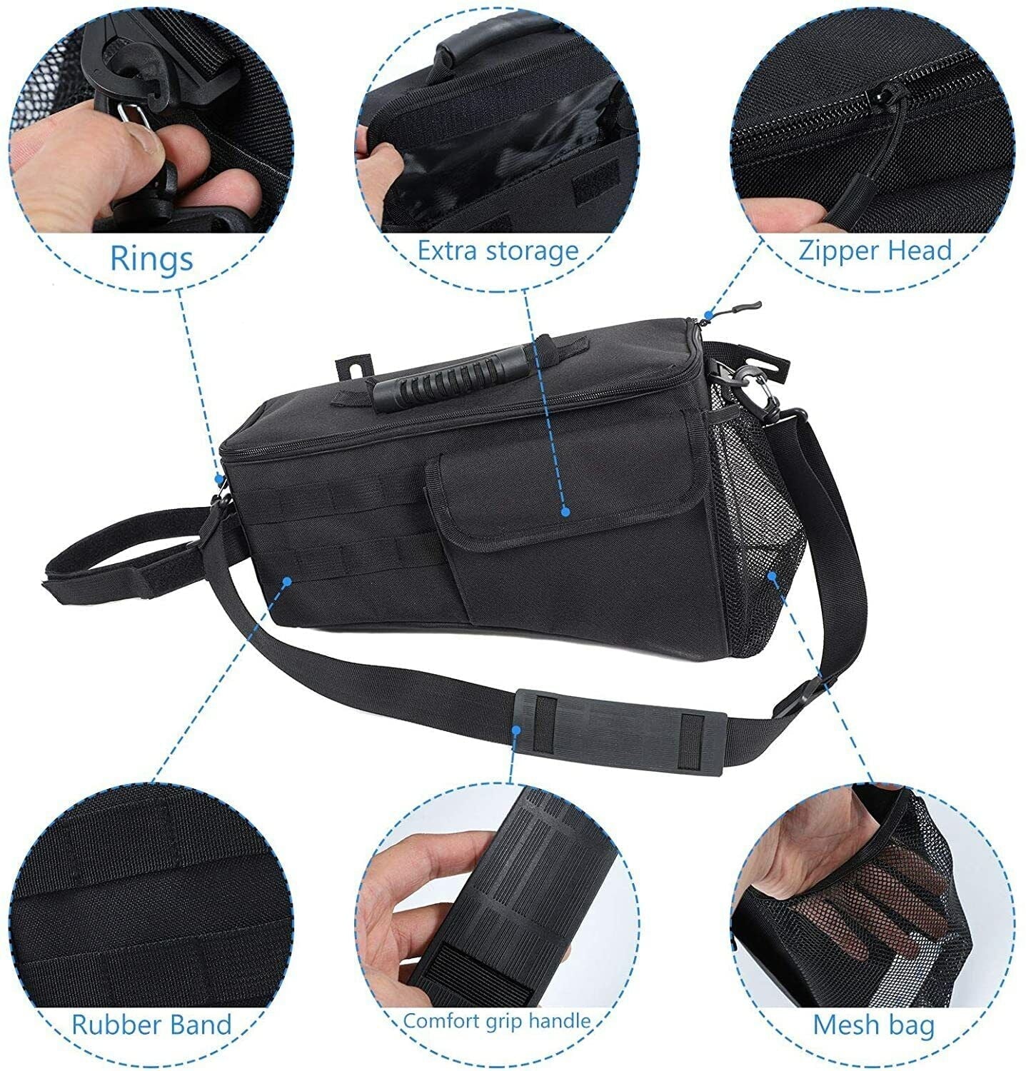 Organizer Teledu Pockets Rear Storage Bag Side Black Trunk