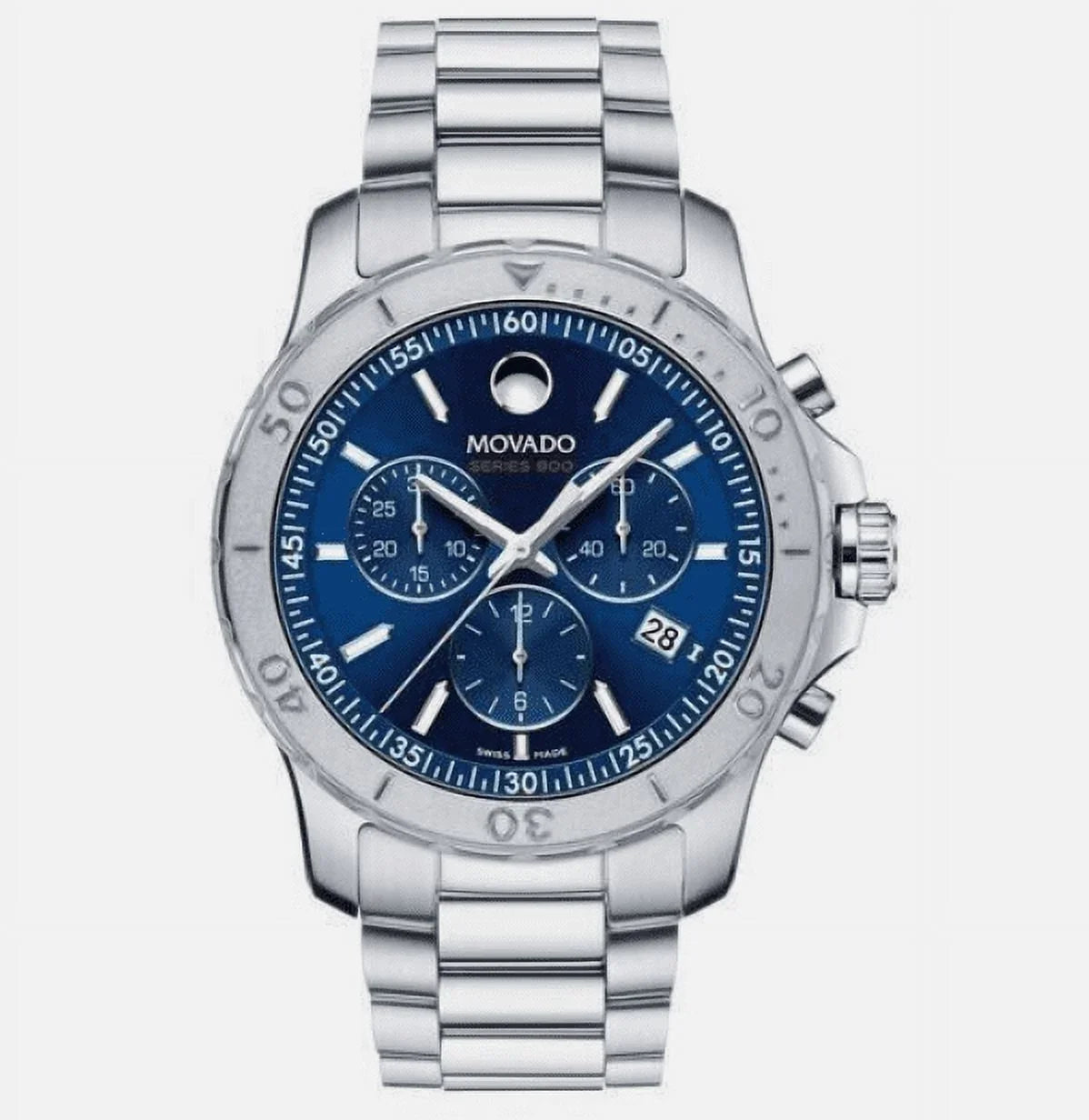 Collection Movado 2600151 Series Made S/Steel 800 Dial Swiss Mens Blue Watch
