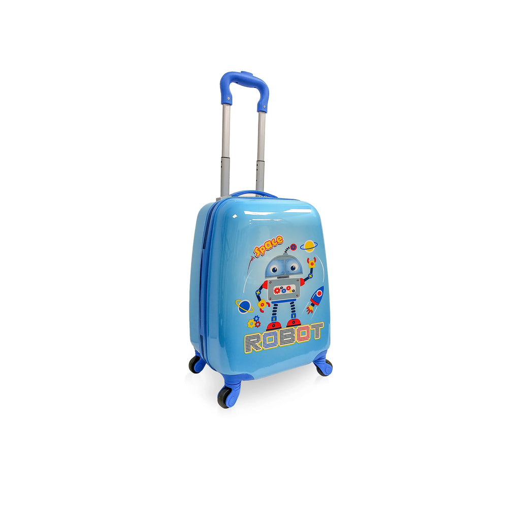 Hardside SPACE-ROBO Wheels Kids-Cute Luggage Tucci with Suitcase Lightweight for Kids Kids 18"