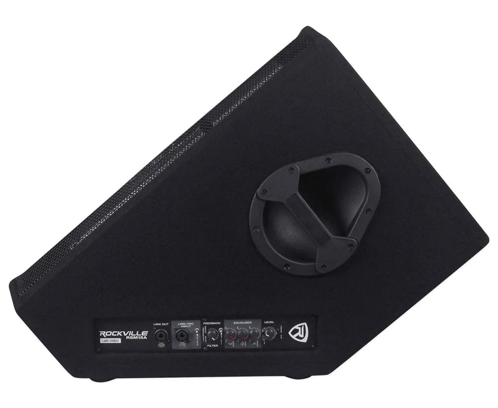 2-Way 15" 1400 Powered Rockville Floor Speaker Watt Monitor Active RSM15A Stage