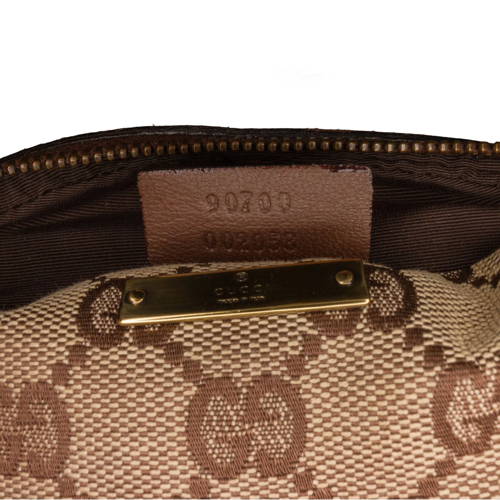 Bag Pre-Owned Unisex (Good) Round Canvas Crossbody Crossbody GG Fabric Authenticated Brown