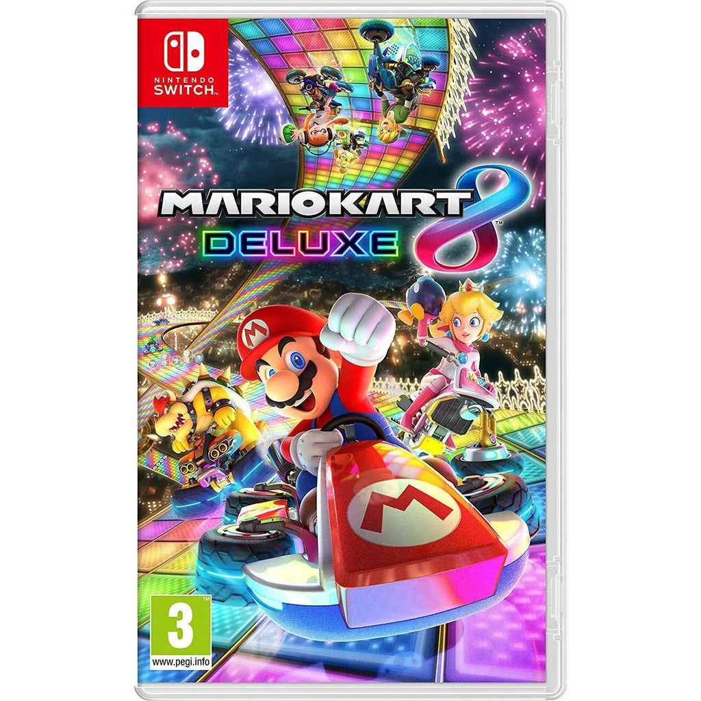 Nintendo of Switch Membership Breath Nintendo Online the Zelda: Wild Red Mario Neon Switch /The Blue Bundle: of 32GB 8 Deluxe Nintendo and Switch Console and with Joy-Con, Months Legend 3 Kart