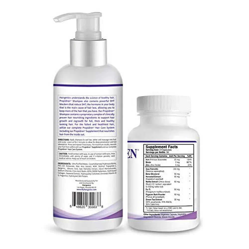 Bottle, Combo & Blocker Hair & Supplement Count) Pack Shampoo DHT Loss - Stop Regrowth Propidren & Prevent 60 (1 Hair (1 Hair. Growth Proprietary & 8 Hair Regrow to Bottle, Ounces) Treatment