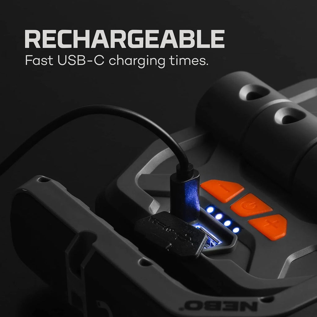 Handheld LED Omni NEBO Lumen Rechargeable Black COB 3,000 Work Light