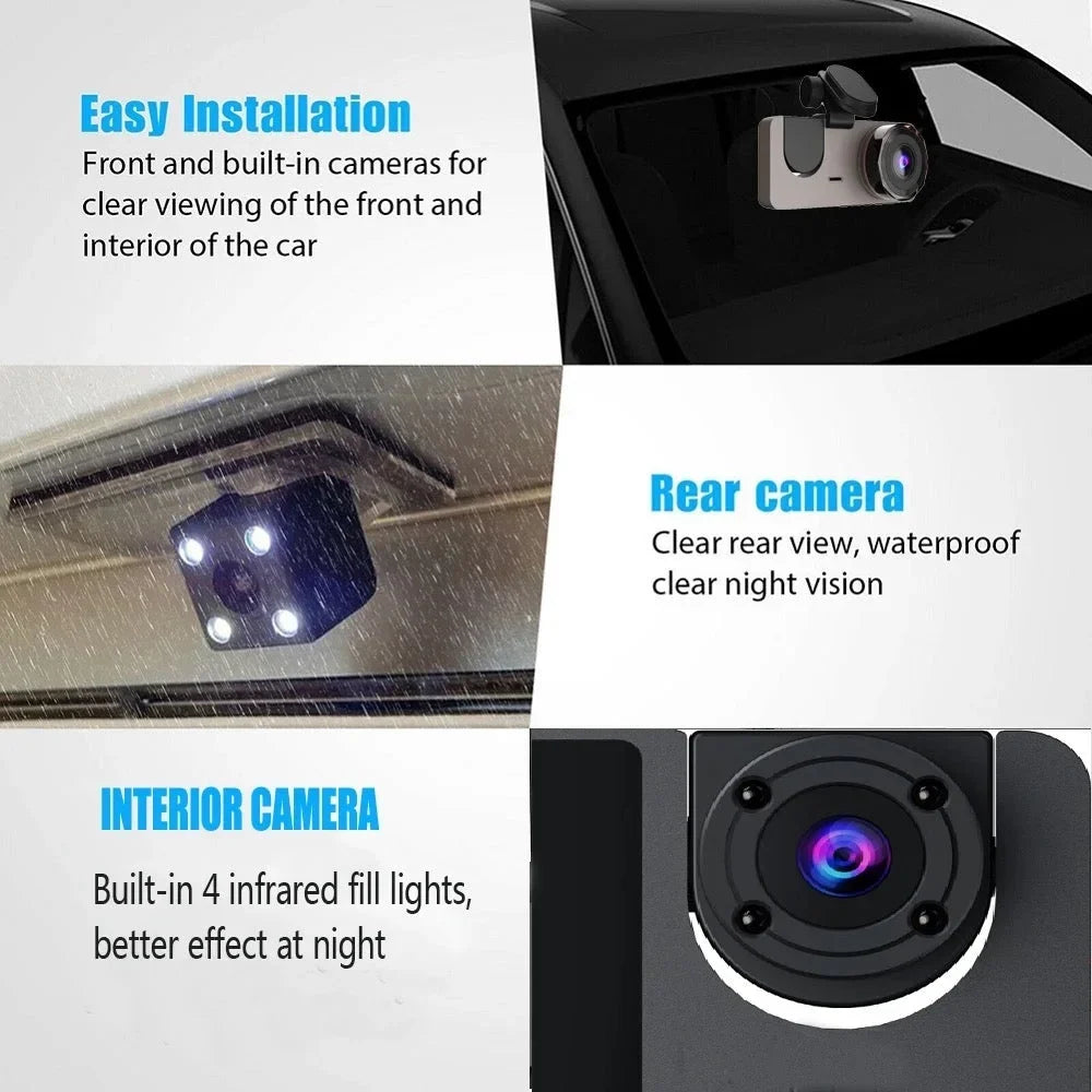 Car Video Recorder. Vision Camera 3 Dash Night DVR Car
