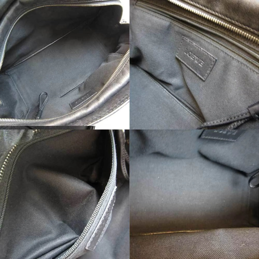 Bag Pre-Owned Black Semi-shoulder Shopper (Good) Women's Tote Loewe Leather
