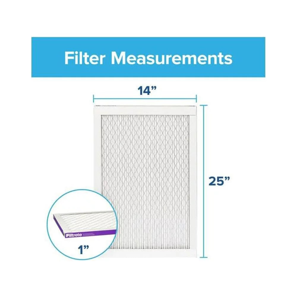 25 1" Bacteria Air Filter Virus 1500 14 X 3M Mpr Filtrete And X 4Pk