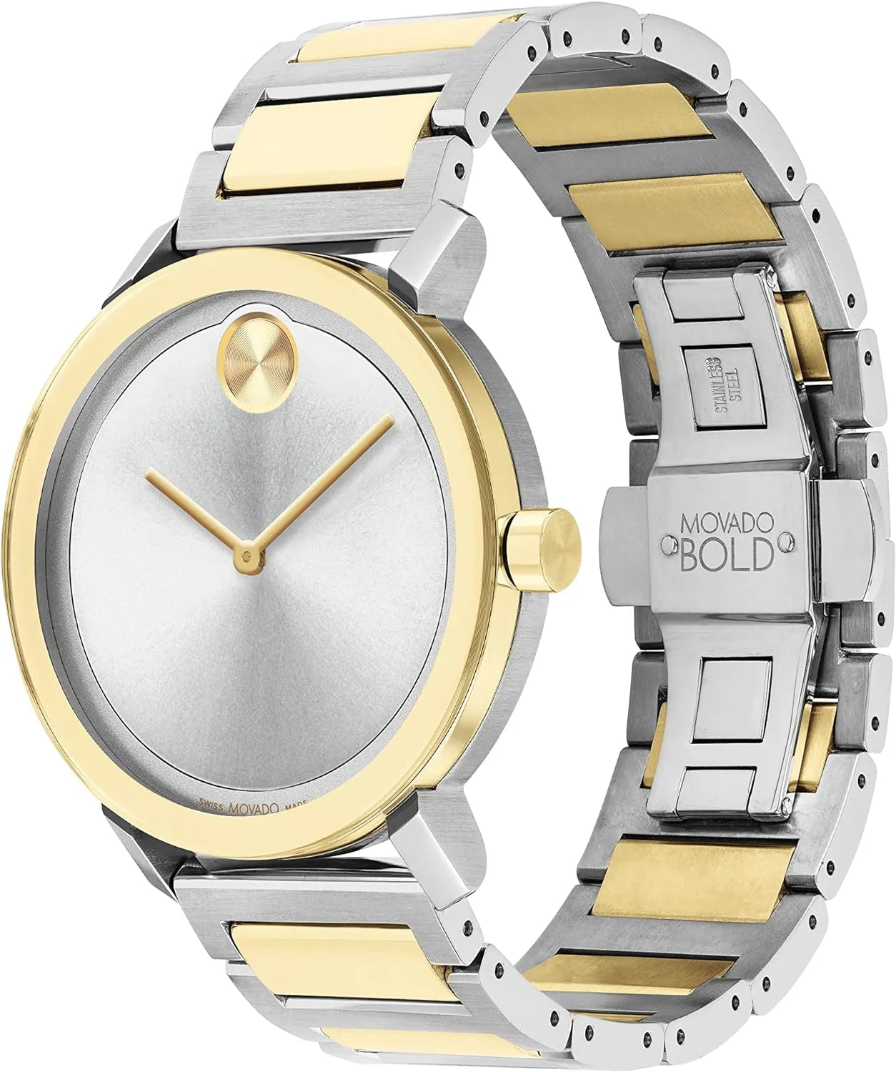 Silver Movado Bold Watch Dial Quartz 3600887 Men's Evolution
