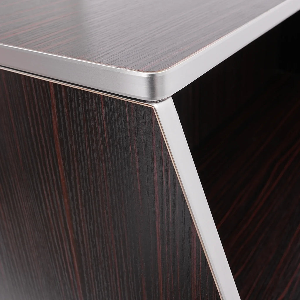 Event Edging Cabinet 19.5x47.75x42.75in Foldable Portable Brown with bar Aluminum Black TOOL1SHOoo