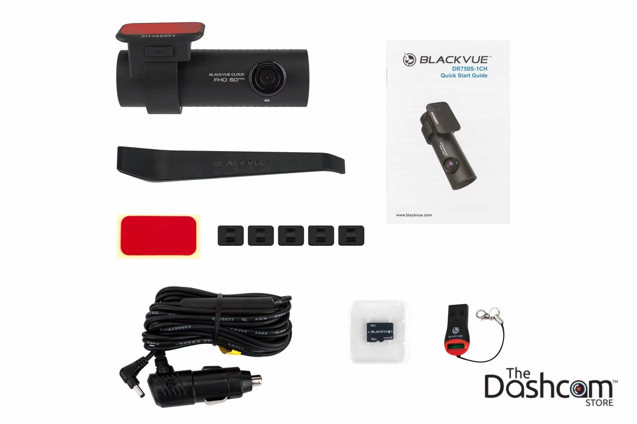 WiFi 16 Single-Lens Memory 1080p/60fps GB w/ BlackVue DR750S-1CH Dashcam GPS Card