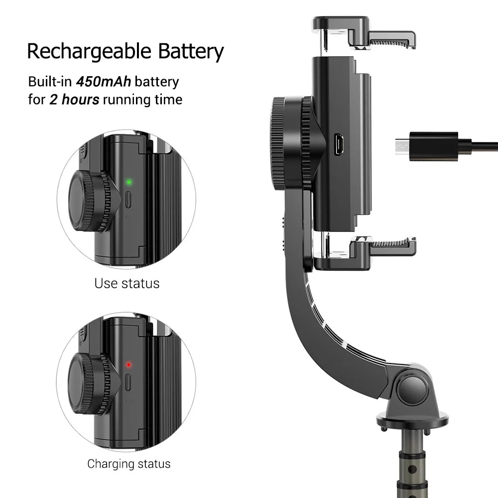in 3 1 Selfie Smart 5-Section Clamp Stick Phone with Gimbal Remote with Phone Compatible Tripod Rotatable Shutter Stabilizer Smartphones 86cm