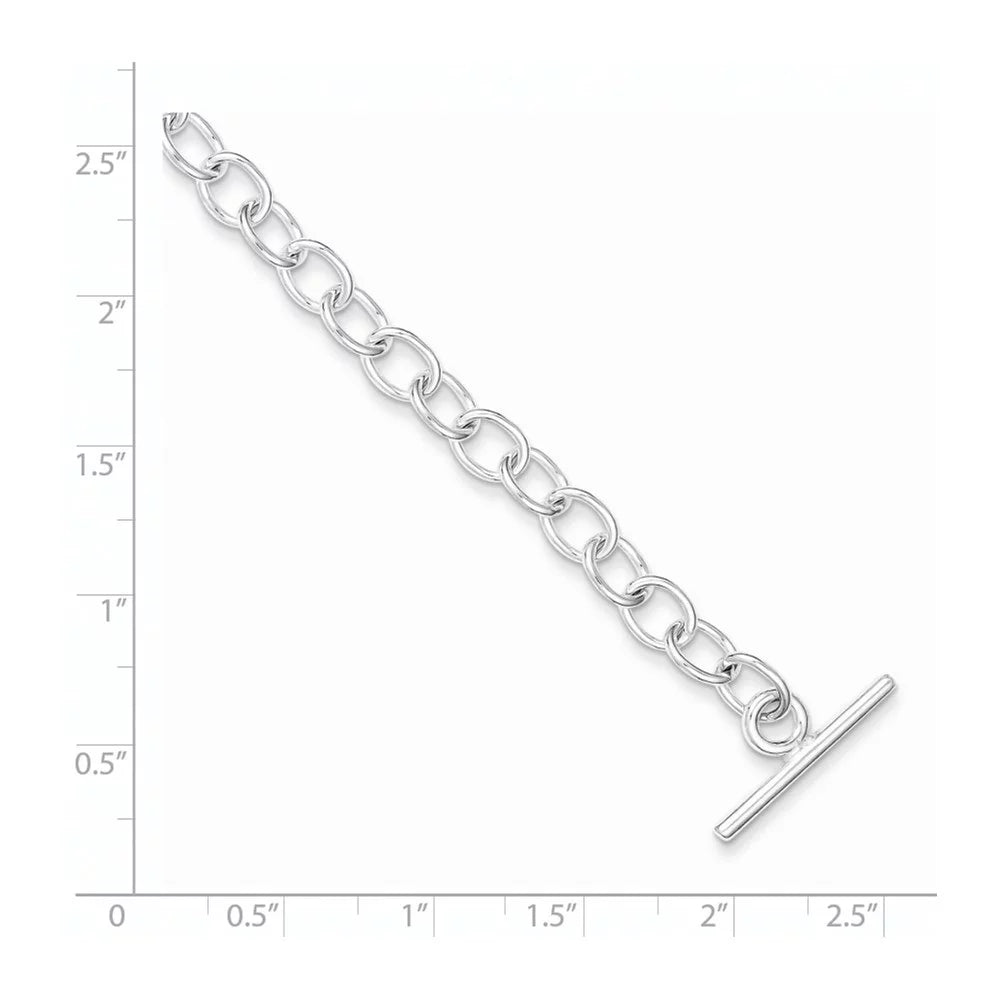 7.5 925 Bracelet inch Women Sterling Auriga Link Silver Fancy for Toggle