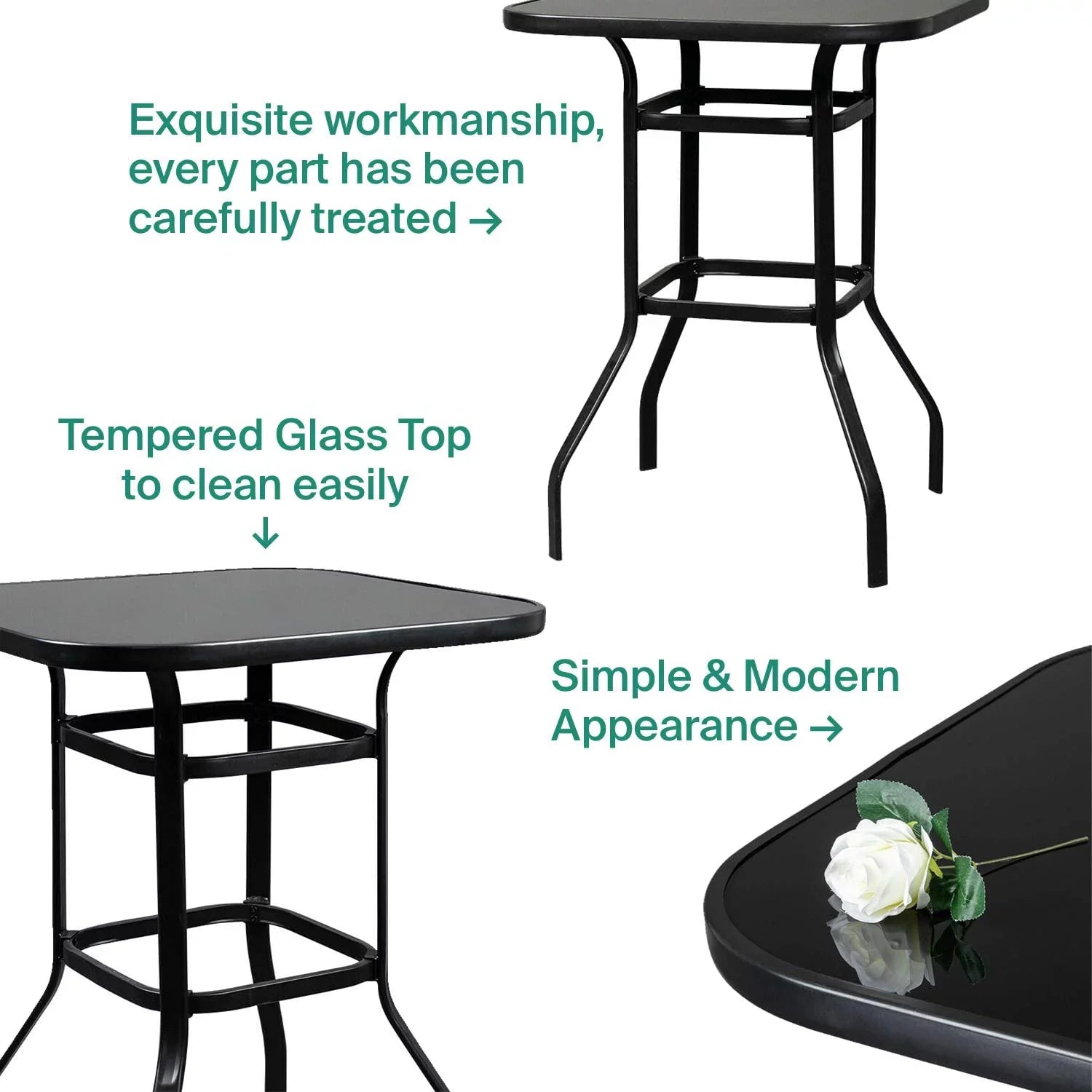 Finish Metal Solid Aesthetically Table Multi Glass Purpose Designed With Bar Marlowe