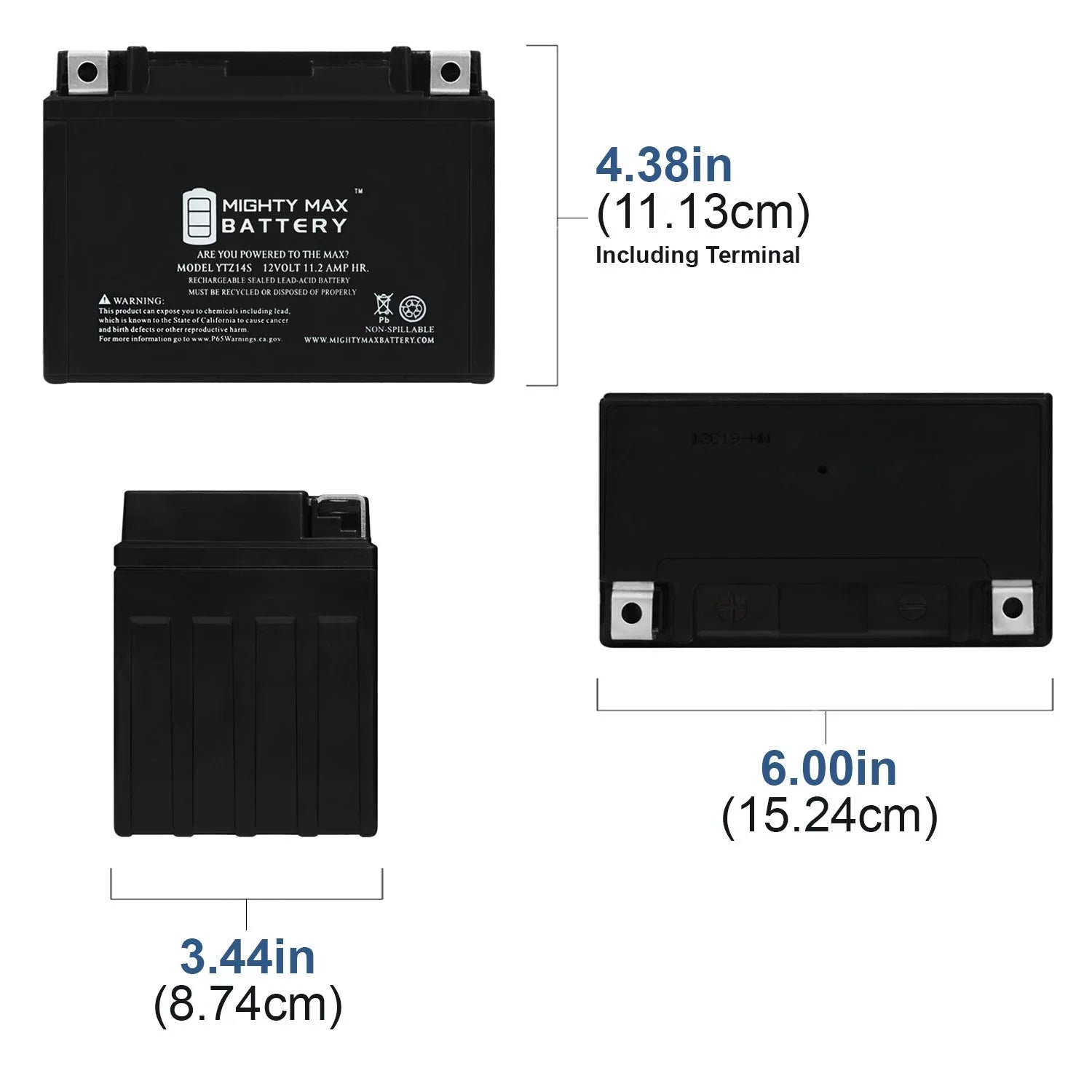 Pack YTZ14S - with 8 Replacement 11.2AH Battery Protek ETZ14S 12V compatible