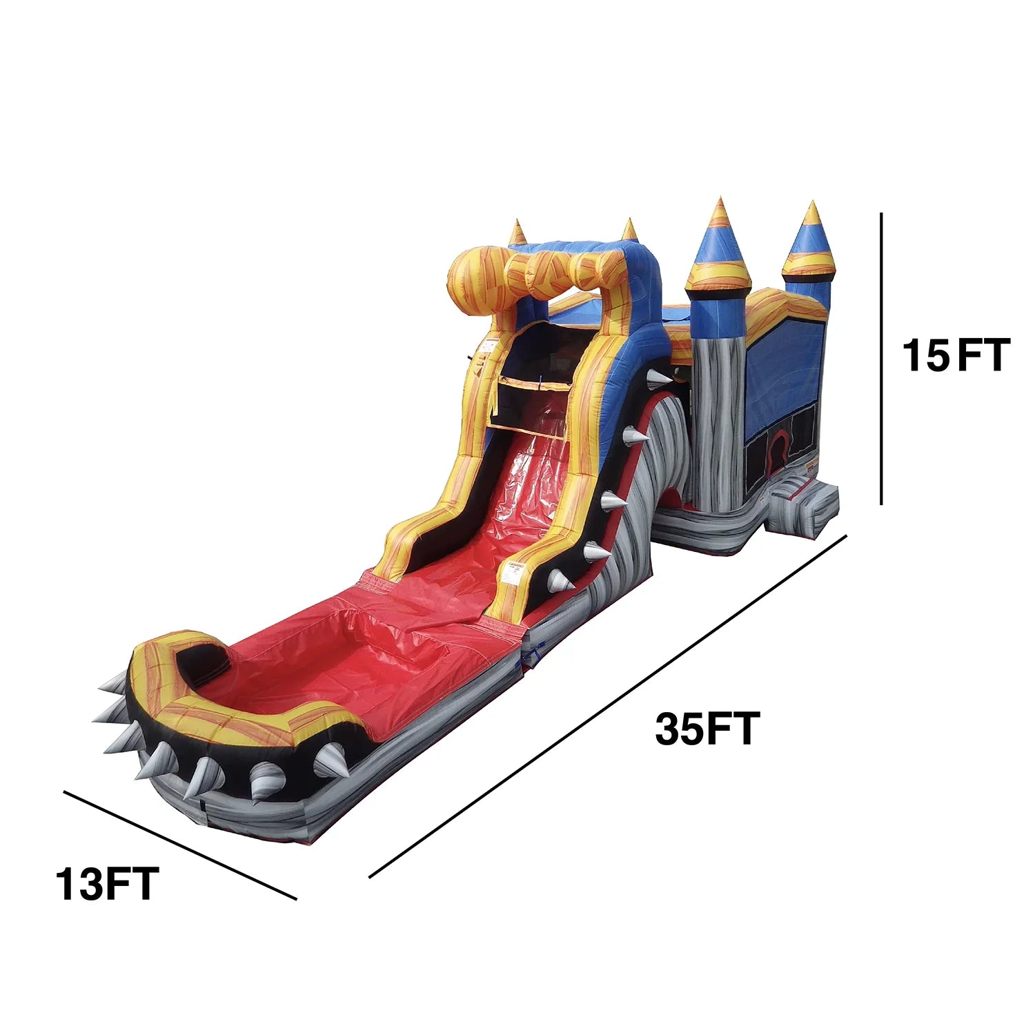 with House Slide Pool JumpOrange Commercial exterior Bounce Splash Inflatable liquid for with Rocker Grade Blower Titan and Adults Kids