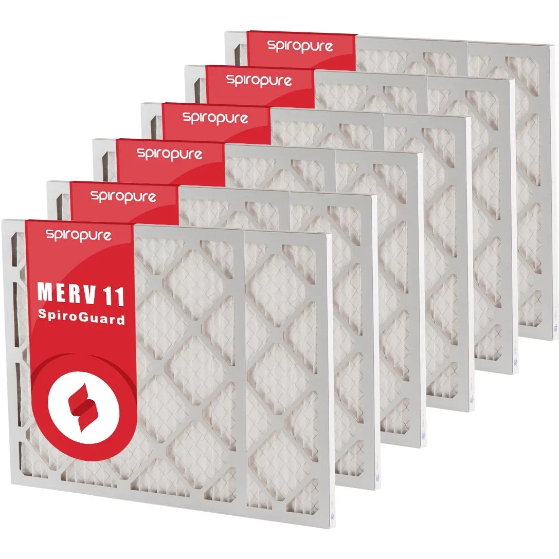 MERV USA SpiroPure Air 23.38x23.38x1 Pleated Filters - 11 in Filter (6 Made Pack)