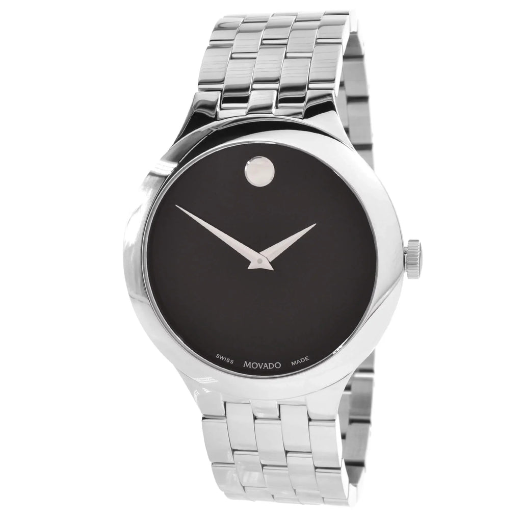 Watch Silver Veturi Dial Unisex Case 0607415 Movado Black Tone
