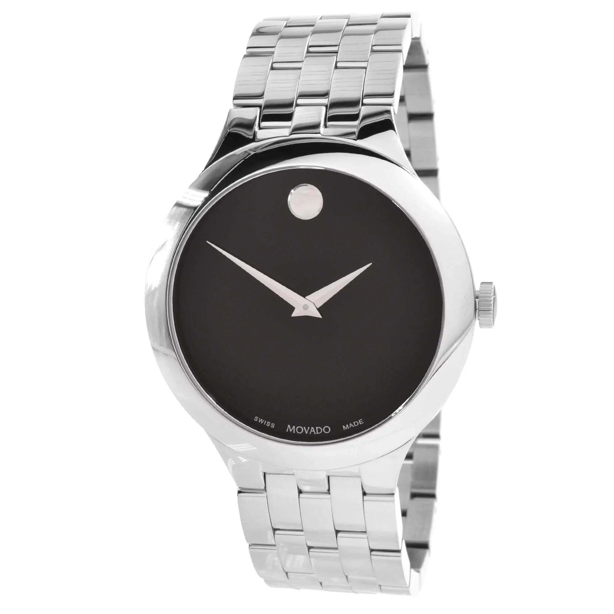 Watch Silver Veturi Dial Unisex Case 0607415 Movado Black Tone