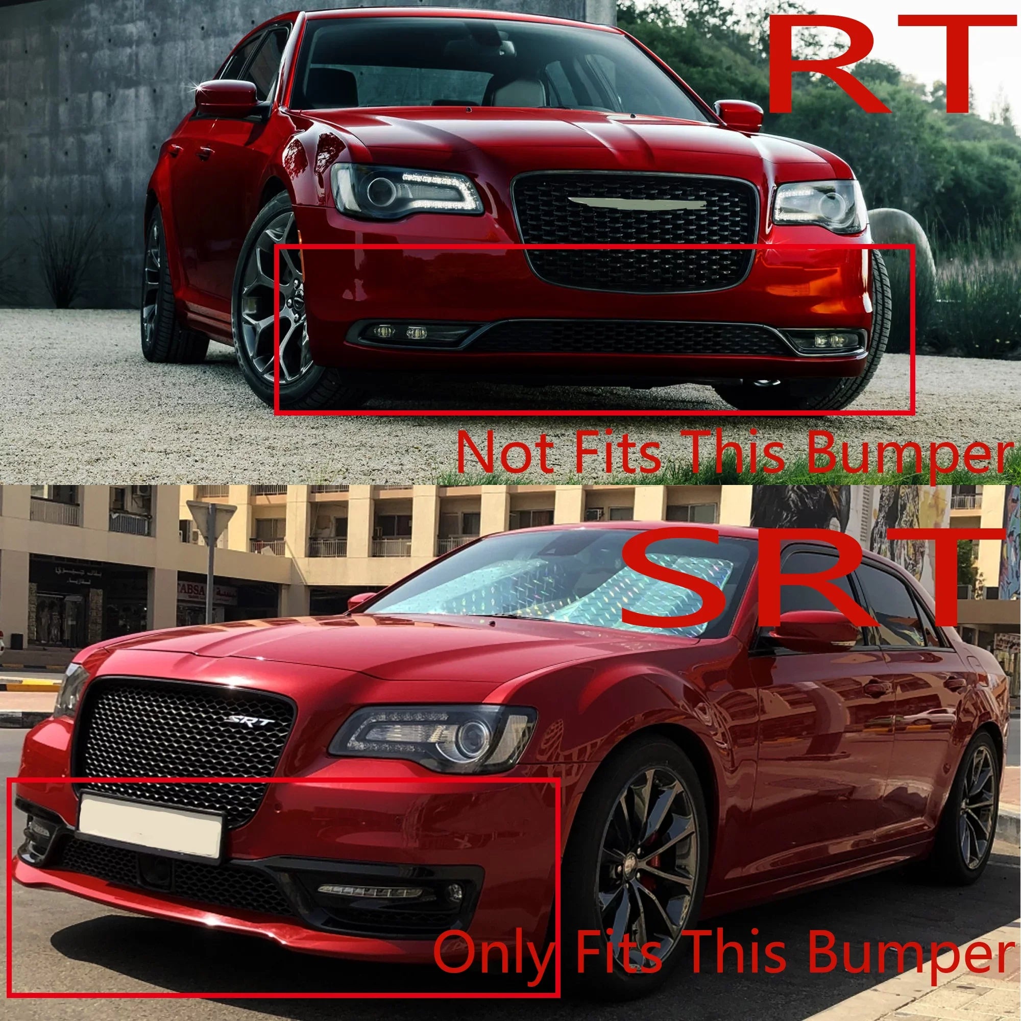 Bumper Sedan Matte Front Chrysler NINTE Lower 300 2015-2022 Black Lip for SRT