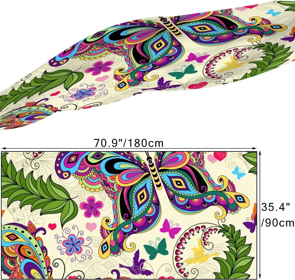 Wrap Girls Long Lightweight Hyjoy Neck Women Flowers And Butterflies Scarves Scarf for Vintage Shawl Silk