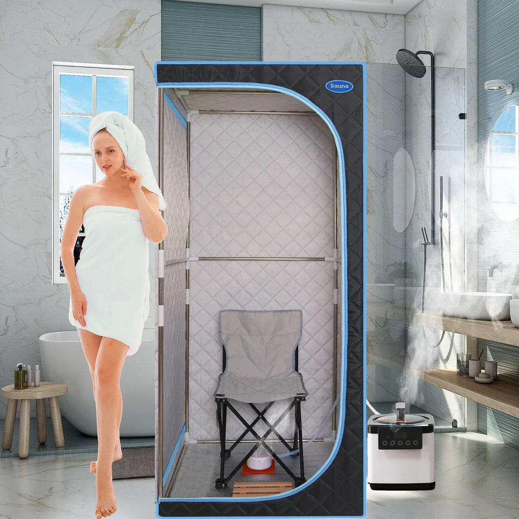 With black Steam Spa Sauna Cheelom Sauna Tent Home Sauna，Portable Body Full Box
