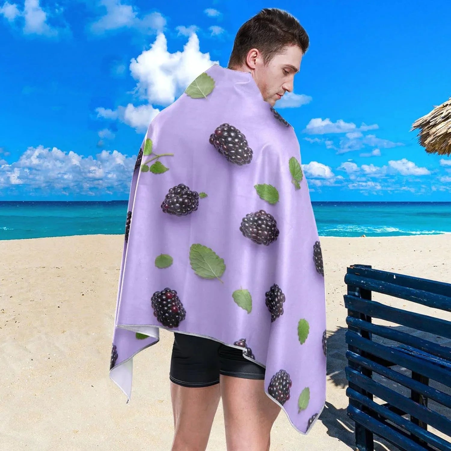 Compact - Camping for Beach Bestwell BlackBerry Dry - Towel Towel Lightweight Travel Absorbent Oversized Swimming Holiday（416） Quick Super Towels