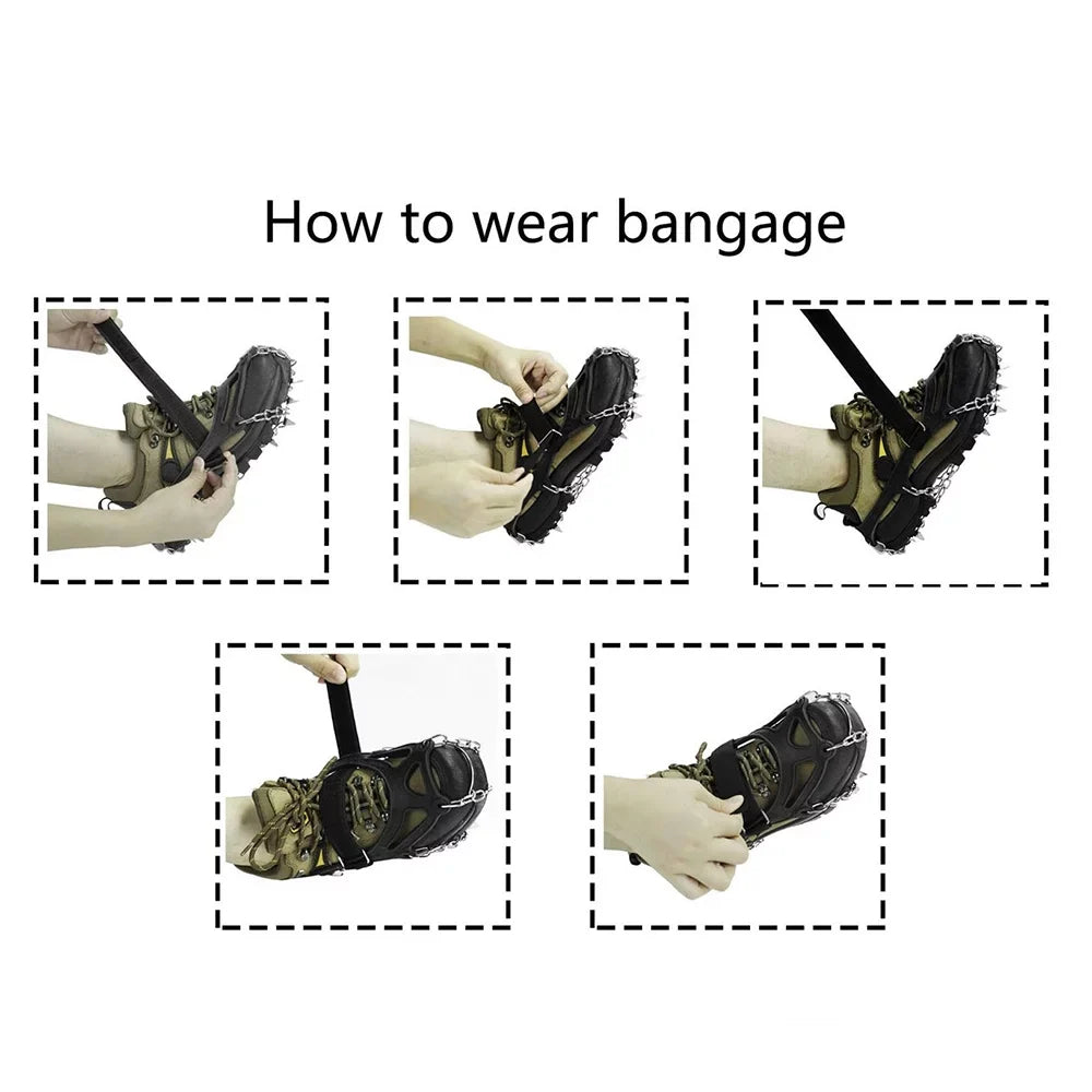Claw Ideal Steel and Slip - Grips - 201 Traction Shoe Stainless Winter Ice Claws walmeck Ice for for 26-Tooth Superior Ice Fishing