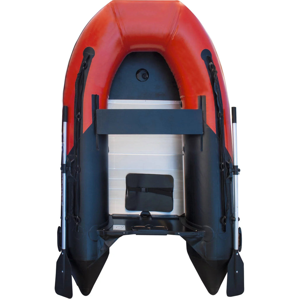 Person 8.4 - ALEKO Red feet Floor BT250RBK with Black Boat Aluminum Inflatable and 3