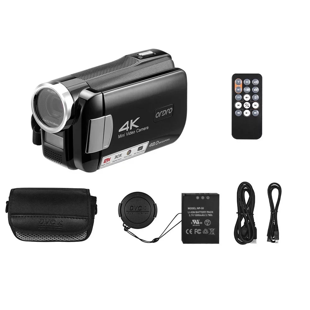 Digital 4K GoolRC Carry Bag 48MP 30X AC2 Battery Recorder Digital DV 3.0 Remote Inch Zoom with Control Touchscreen Video IR IPS
