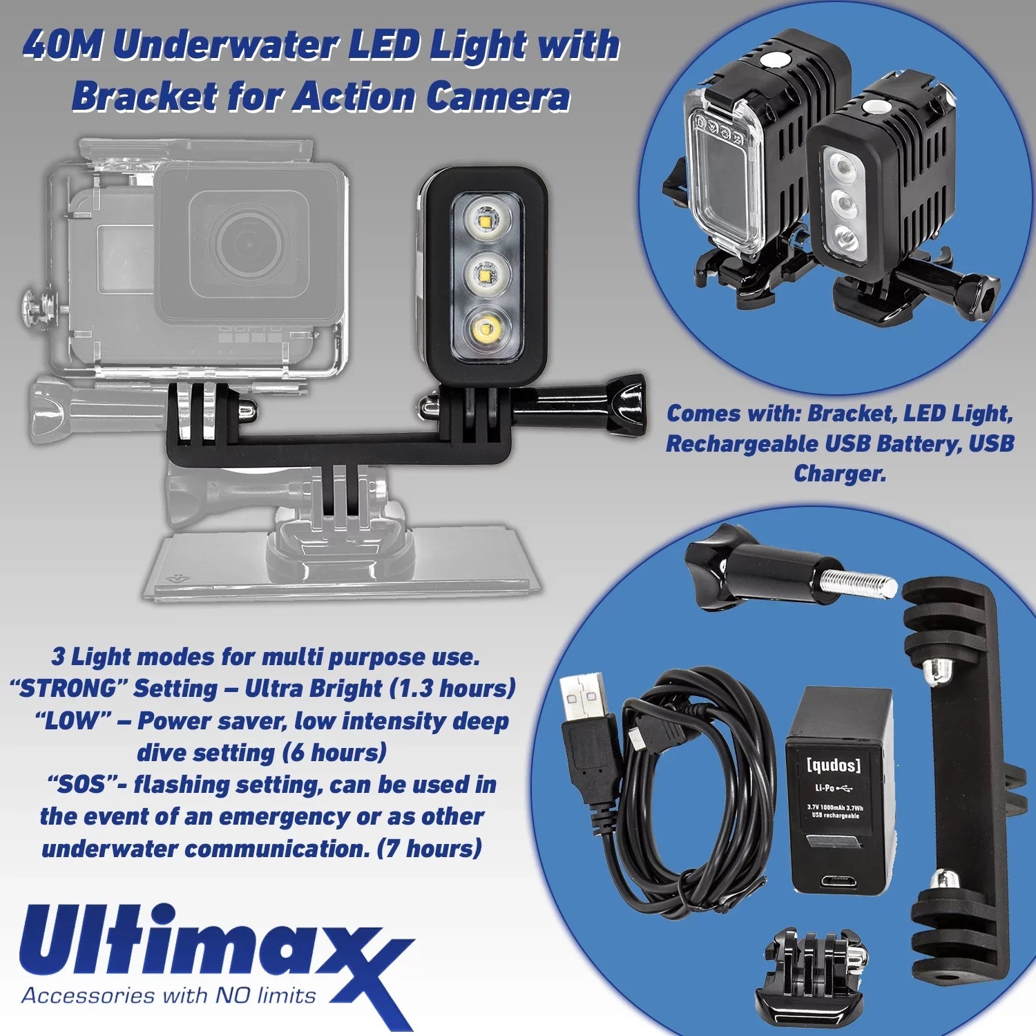 Batteries, More Light Much Accessory with 3x Dual Black with Resistant liquid Camera Bundle: Charger, Underwater USB GoPro 10) Deluxe LED Action & Bracket, Case, Replacement (Hero HERO10