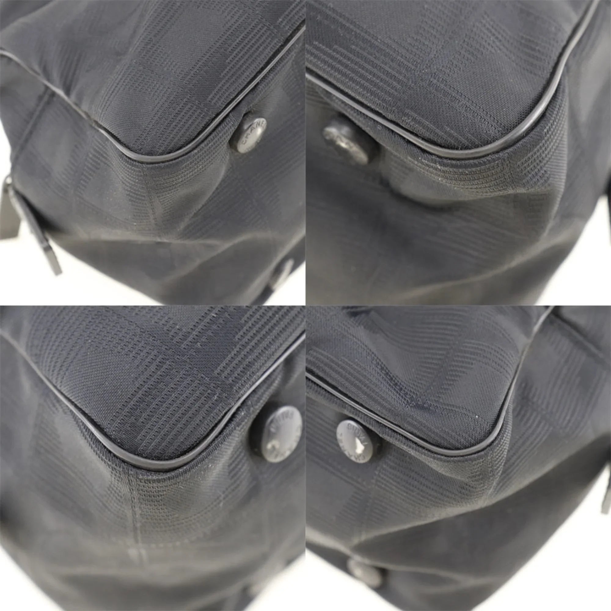 Boston Black Used Handbag Nylon A15828 Canvas Travel New Ladies Authenticated Line Mini