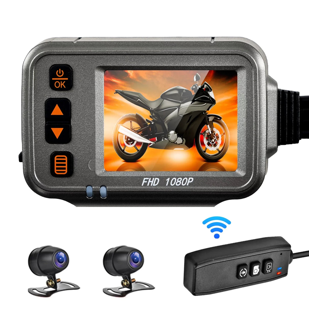 Dual 1080p Dash Recording Camera, Anself Angle, Timed WiFi After Document Flameout Camera, 120° Motorbike Your Wide Motorcycle Journeys