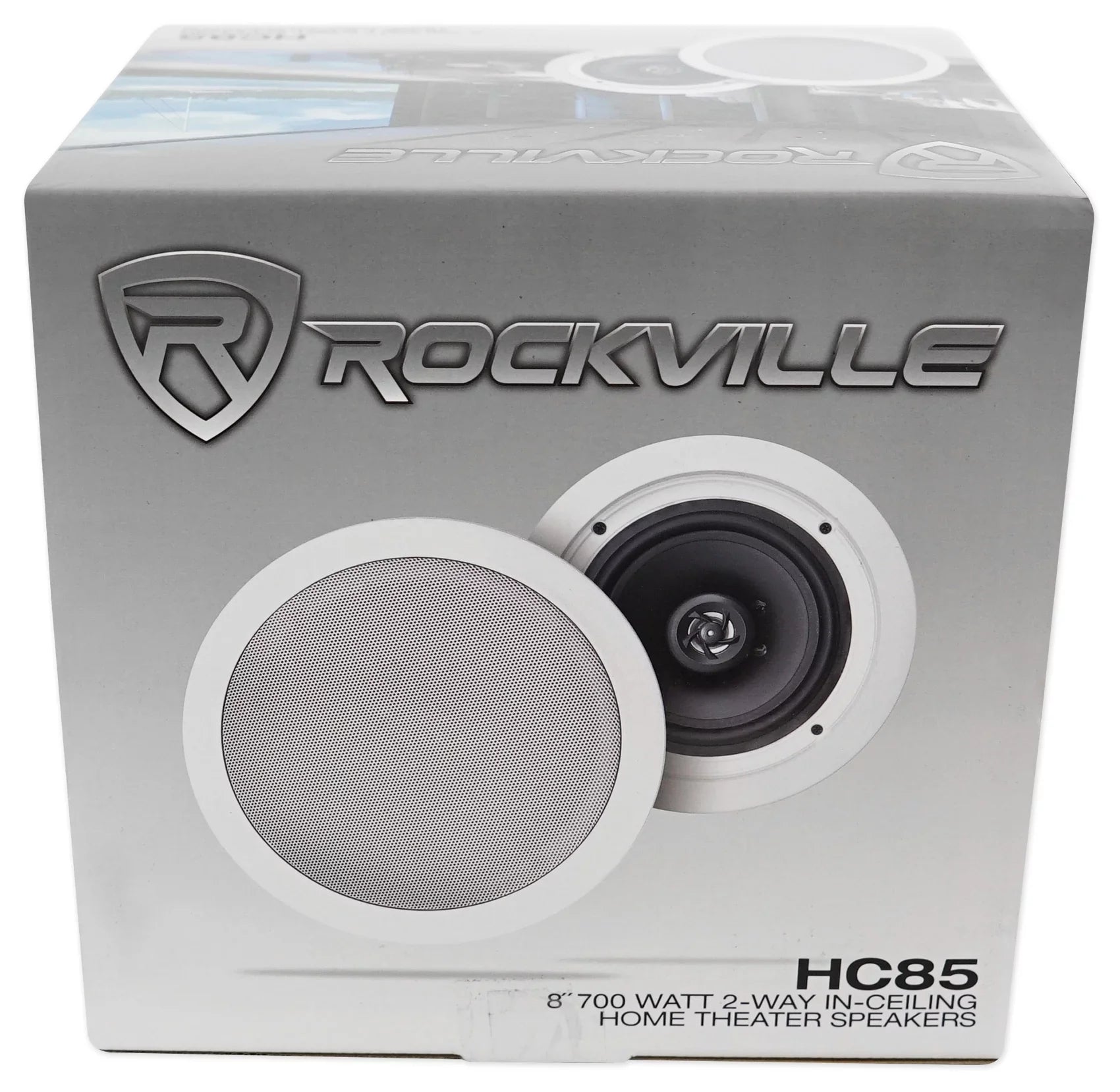 Stereo+8 Audio Rockville Home 4-Room Kit 8" White Controls Ceiling Speakers+Wall