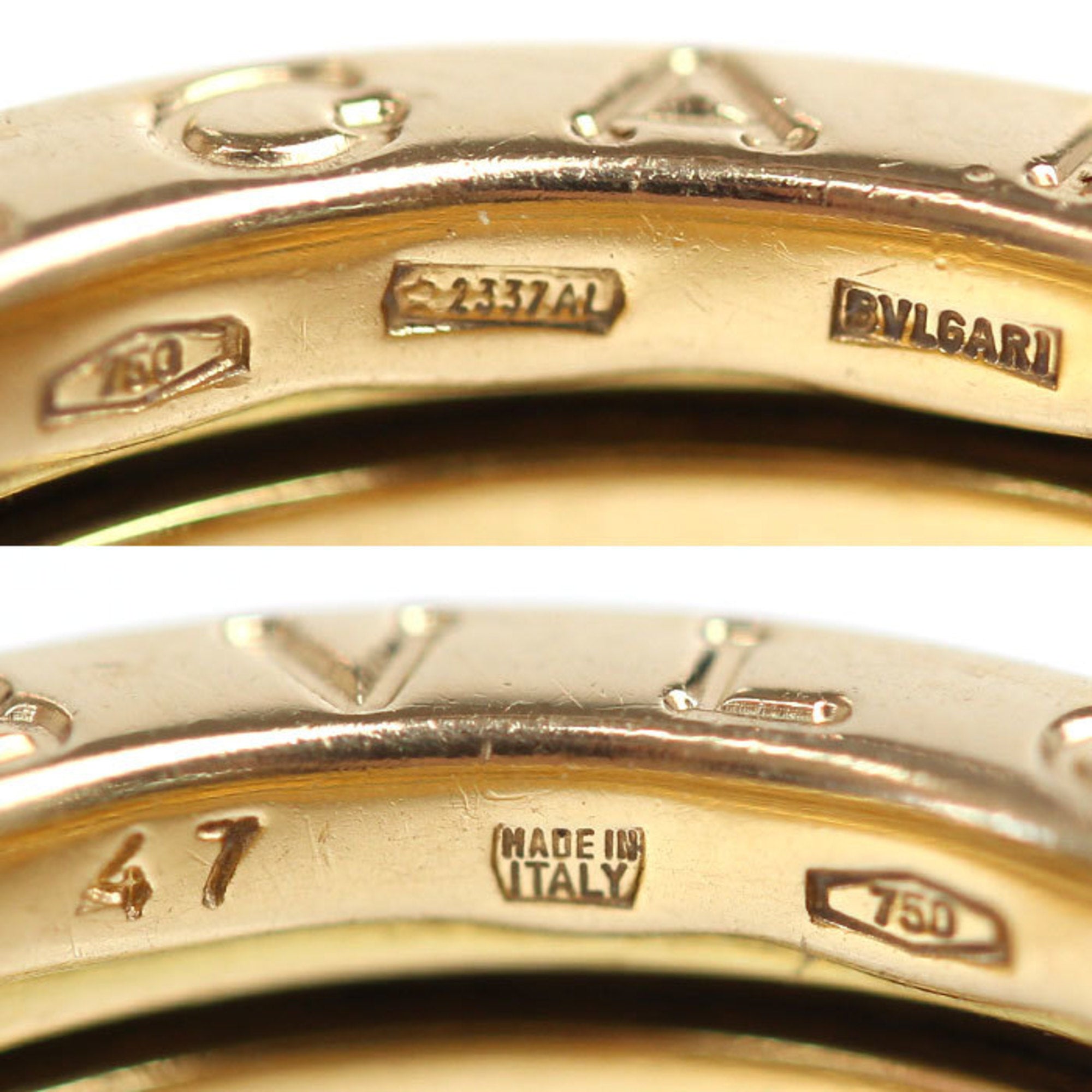 B-ZERO1 Ring, Pre-Owned (Good) Women's Gold Bvlgari 6.5, K18YG 47, dimension 7.7g, Three-Band BVLGARI Yellow