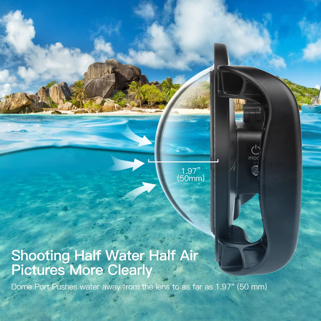 Port,Camera Case Eryue Dome 180° Mashem Handle Camera Waterproof Case Case Handle Port 180° 9 10 Dual Port 45m 45m Wide Camera Waterproof Dual Port Camera Ive Case SHOOT 9