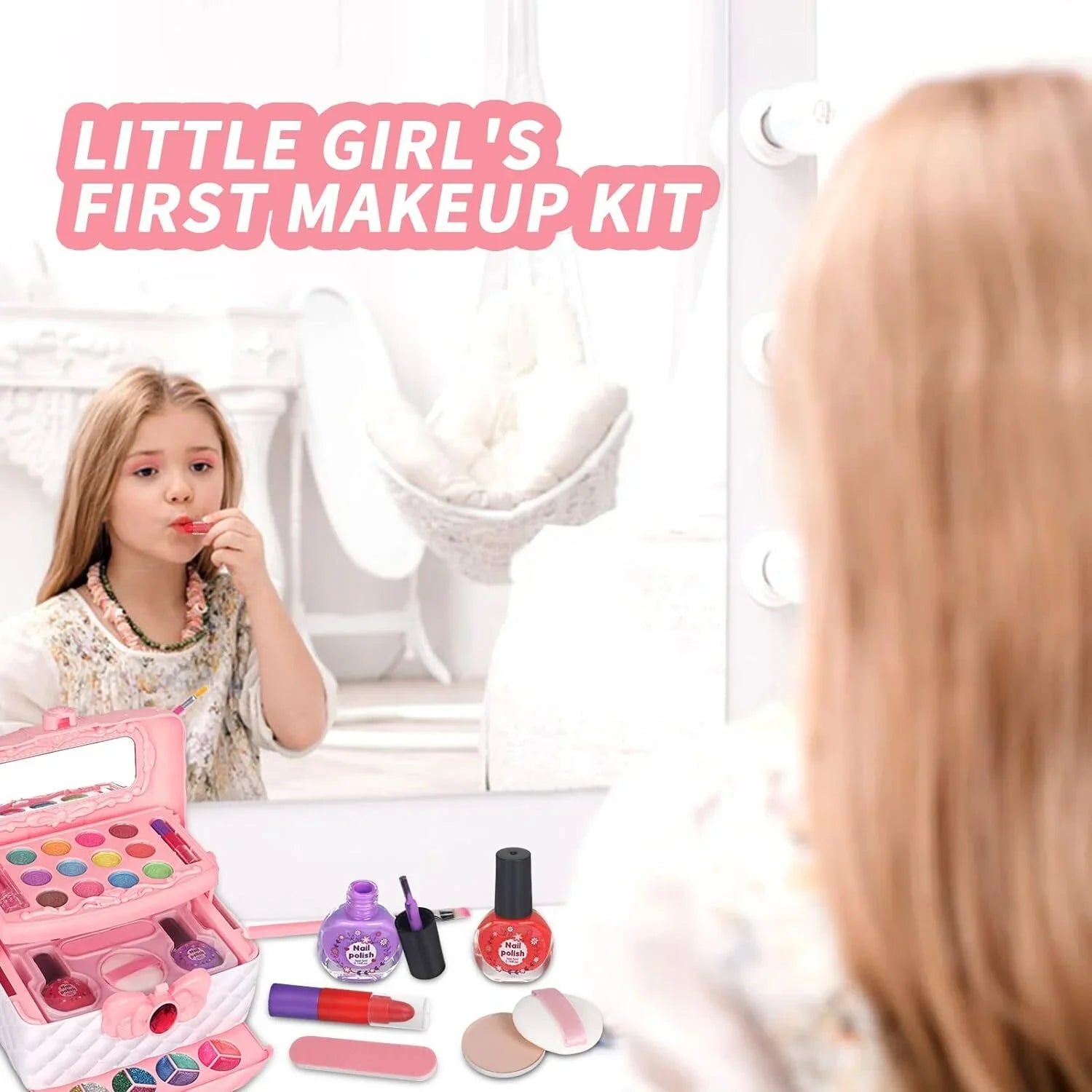 Girls, for Makeup Christmas Makeup Non-Toxic Kit Set Washable Girls & Frozen Makeup Toddler Kids 3-12 Pink Kids for Real Birthday Makeup Year Set, 24Pcs Olds Cosmetic Safe Gift, Toys
