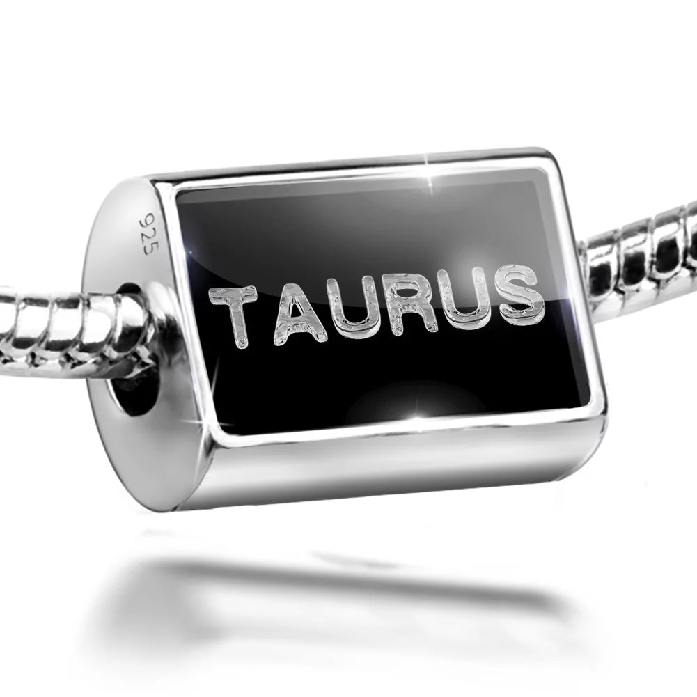 Charm Sterling Taurus on Ice Clear 925 Bead Cubes Black Silver Neonblond