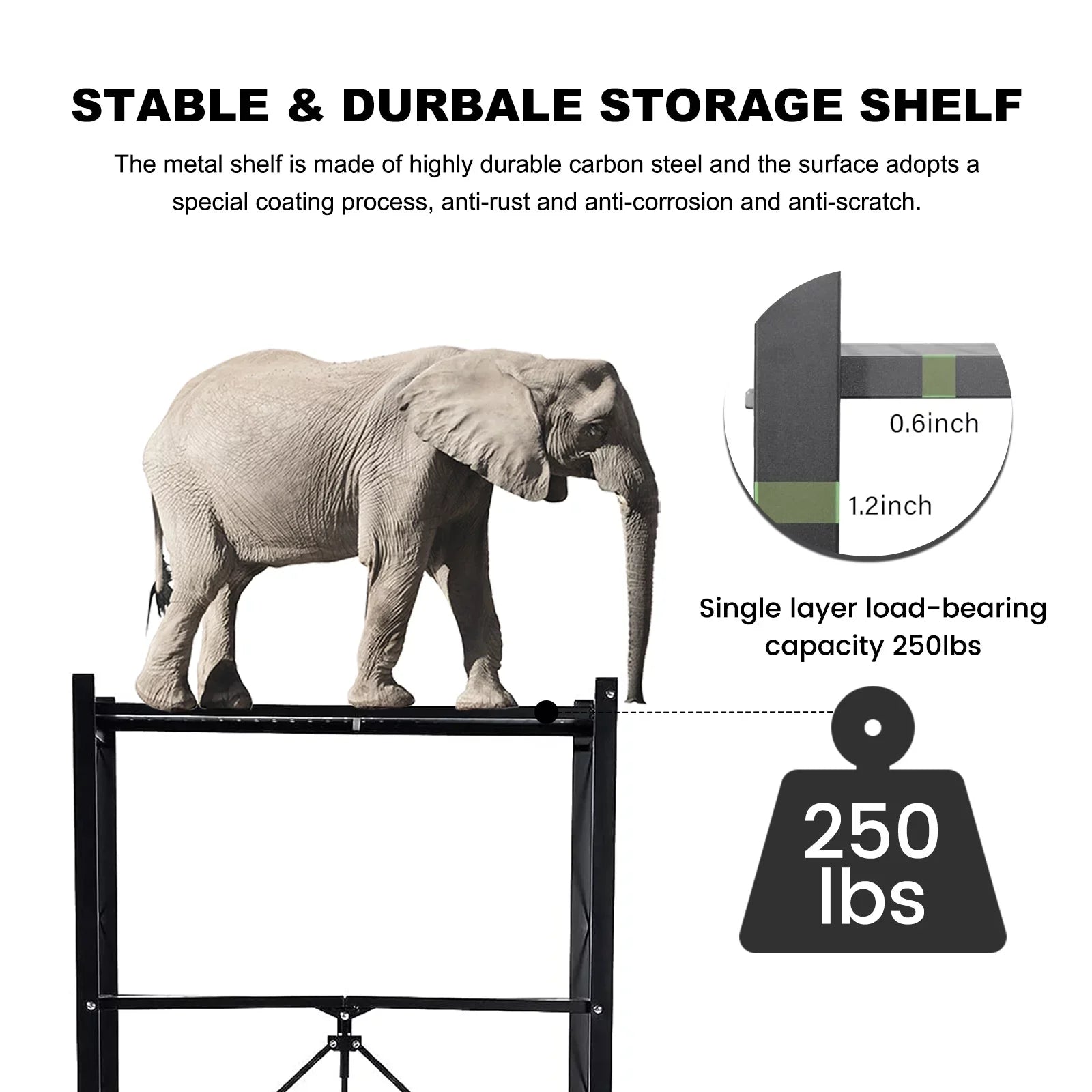 Wheels Storage Kitchen & Display, Storage Cart Rolling Foldable 4-Tier - Closet Shelf Shelves, - for Black Unit Decor Shelving Room Organizer, Books Pantry with Metal Office Collapsible