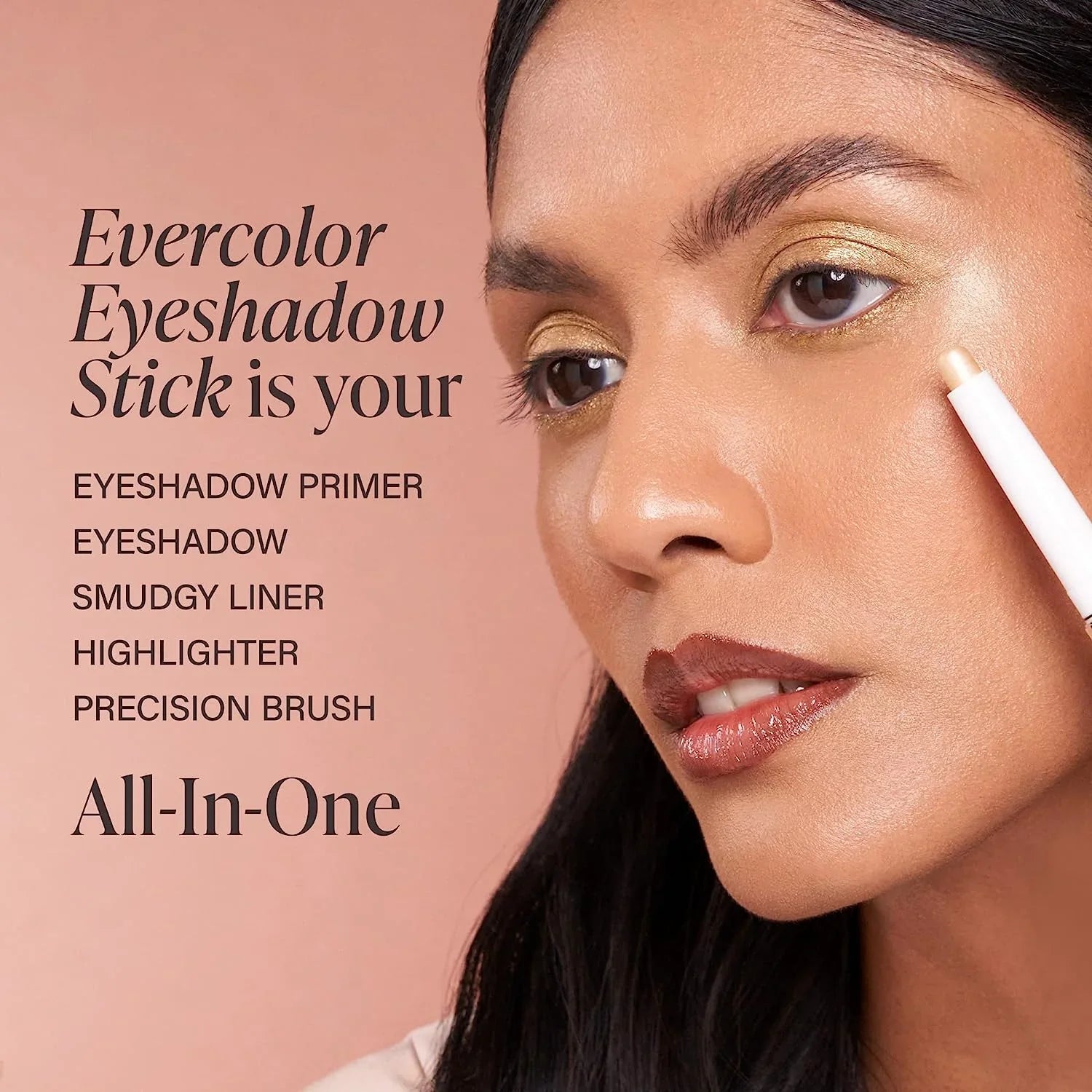 Mally Eyeshadow Cream Formula and Easy-to-Apply Stick Beauty Color - Stick Shadow Fierce Shimmer - Waterproof - - Evercolor Crease-Proof Buildable