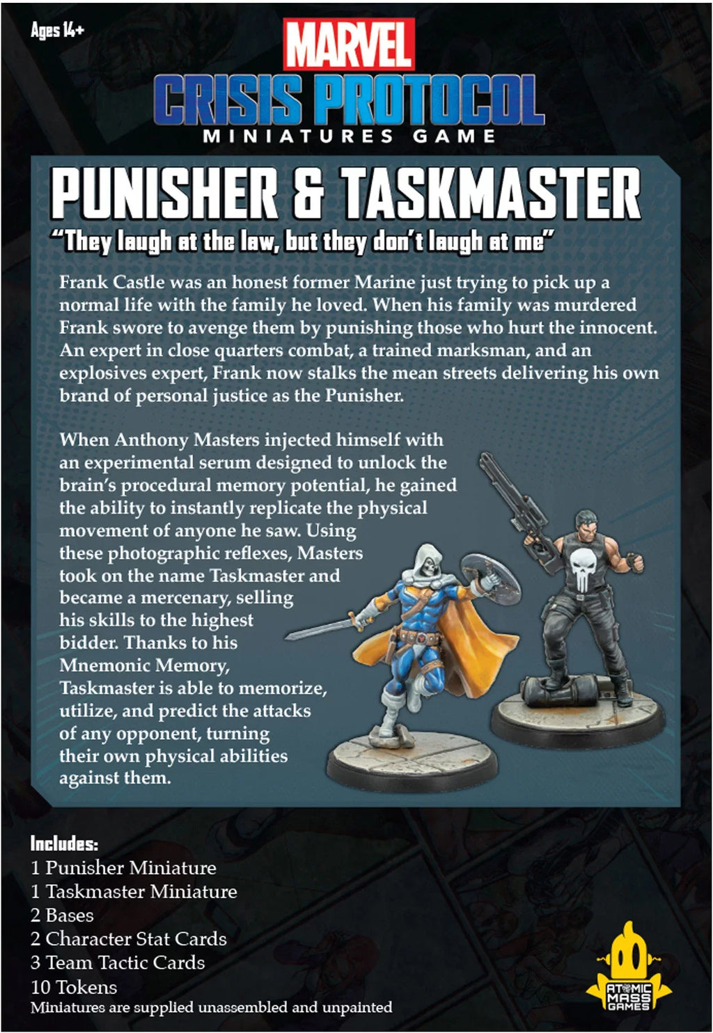 Games Crisis Pack Mass Atomic (CP32en) Taskmaster Marvel and Protocol: Punisher
