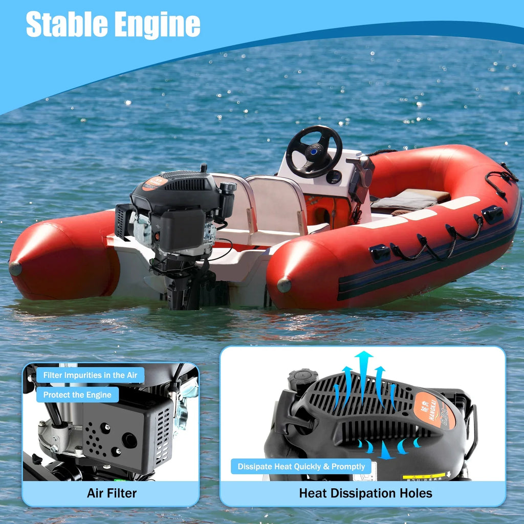 Outboard HP Air with Air Cooling Engine Engine System Shaft Tiller Cooling Stroke liquid 1:1.5 Boat 2500rpm 6 4 Fichiouy CDI Motor
