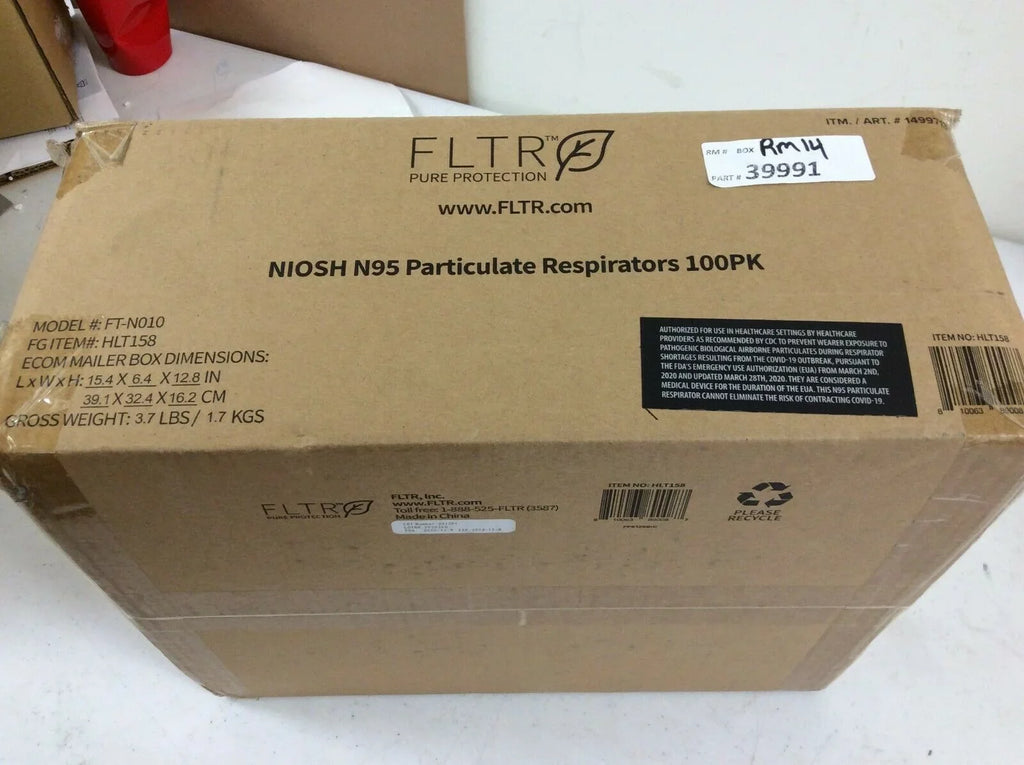 Masks N95 Respirator, FLTR Round NIOSH HLT158 100 Genuine